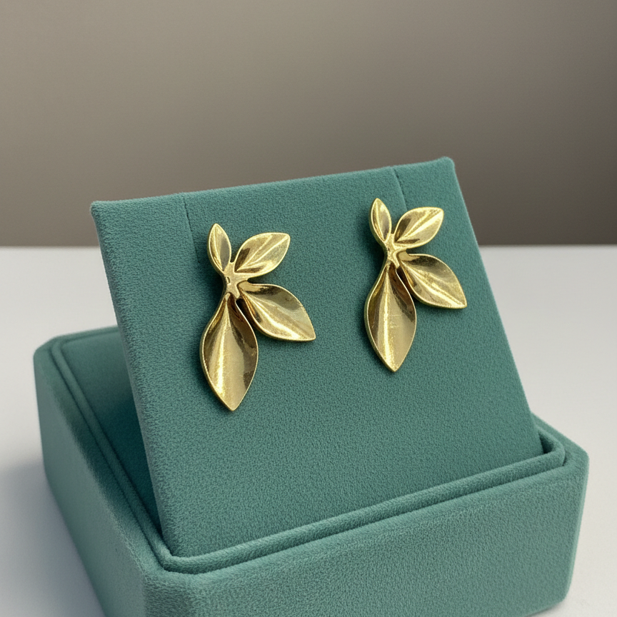 Golden Leaf Studs